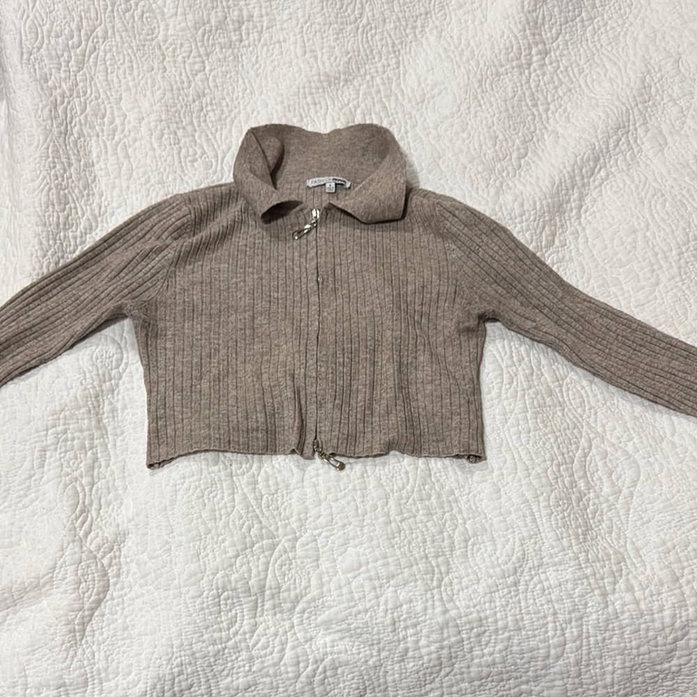 Fashion Nova Tan Cowl Neck Sweater